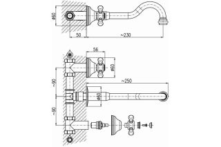 Смеситель для раковины Rav Slezak Morava retro MK331SM бронза